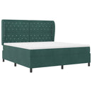 Box spring seng med madras Mørkegrøn 200 x 180 cm Fløjl