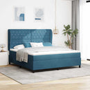 Box spring seng med hovedgærde Mørk blå 200 x 180 cm Fløjl