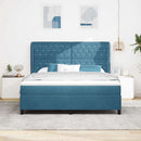 Box spring seng med hovedgærde Mørk blå 200 x 180 cm Fløjl
