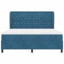 Box spring seng med hovedgærde Mørk blå 200 x 180 cm Fløjl