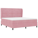 Box spring seng med hovedgærde Lyserød 200 x 180 cm Fløjl