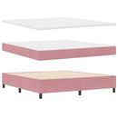 Box spring seng med hovedgærde Lyserød 200 x 180 cm Fløjl