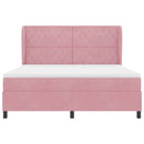 Box spring seng med hovedgærde Lyserød 200 x 180 cm Fløjl