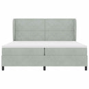 Box spring seng med madras Lysegrå 200 x 200 cm Fløjl