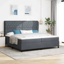 Box spring seng med madras Mørkegrå 200 x 200 cm Fløjl