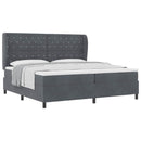 Box spring seng med madras Mørkegrå 200 x 200 cm Fløjl