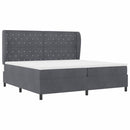 Box spring seng med madras Mørkegrå 200 x 200 cm Fløjl