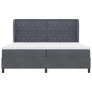 Box spring seng med madras Mørkegrå 200 x 200 cm Fløjl
