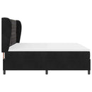 Box spring seng med madras Sort 200 x 200 cm Fløjl