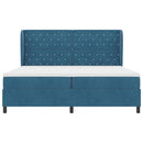 Box spring seng med madras Mørk blå 200 x 200 cm Fløjl