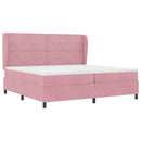 Box spring seng med hovedgærde Lyserød 200 x 200 cm Fløjl