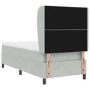 Box spring seng med hovedgærde Lysegrå 200 x 80 cm Fløjl