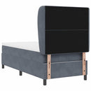 Box spring seng med hovedgærde Mørkegrå 200 x 80 cm Fløjl