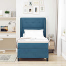 Box spring seng med hovedgærde Mørk blå 200 x 80 cm Fløjl