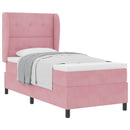 Box spring seng med hovedgærde Lyserød 190 x 90 cm Fløjl