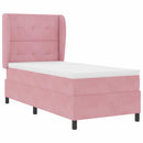 Box spring seng med hovedgærde Lyserød 190 x 90 cm Fløjl