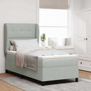 Box spring seng med hovedgærde Lysegrå 200 x 90 cm Fløjl