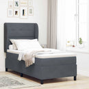 Box spring seng med hovedgærde Mørkegrå 200 x 90 cm Fløjl