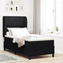 Box spring seng med hovedgærde Sort 200 x 90 cm Fløjl