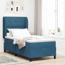 Box spring seng med hovedgærde Mørk blå 200 x 90 cm Fløjl