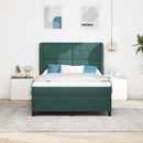 Box spring seng med hovedgærde Mørkegrøn 190 x 140 cm Fløjl