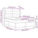 Box spring seng med hovedgærde Mørkegrøn 190 x 140 cm Fløjl