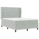 Box spring seng med hovedgærde Lysegrå 200 x 140 cm Fløjl