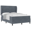 Box spring seng med hovedgærde Mørkegrå 200 x 140 cm Fløjl