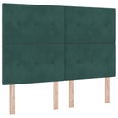 Box spring seng med hovedgærde Mørkegrøn 200 x 140 cm Fløjl