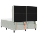 Box spring seng med hovedgærde Lysegrå 200 x 160 cm Fløjl
