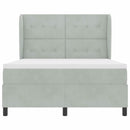 Box spring seng med hovedgærde Lysegrå 200 x 160 cm Fløjl