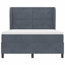 Box spring seng med hovedgærde Mørkegrå 200 x 160 cm Fløjl