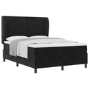 Box spring seng med hovedgærde Sort 200 x 160 cm Fløjl
