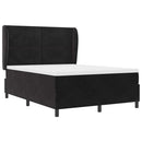 Box spring seng med hovedgærde Sort 200 x 160 cm Fløjl