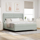 Box spring seng med hovedgærde Lysegrå 200 x 180 cm Fløjl