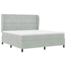 Box spring seng med hovedgærde Lysegrå 200 x 180 cm Fløjl