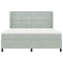 Box spring seng med hovedgærde Lysegrå 200 x 180 cm Fløjl