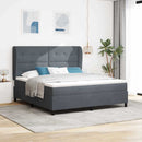 Box spring seng med pude Mørkegrå 200 x 180 cm Fløjl