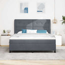 Box spring seng med pude Mørkegrå 200 x 180 cm Fløjl