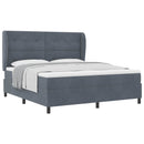 Box spring seng med pude Mørkegrå 200 x 180 cm Fløjl