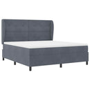 Box spring seng med pude Mørkegrå 200 x 180 cm Fløjl