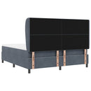 Box spring seng med pude Mørkegrå 200 x 180 cm Fløjl