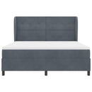 Box spring seng med pude Mørkegrå 200 x 180 cm Fløjl