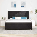 Box spring seng med hovedgærde Sort 200 x 180 cm Fløjl