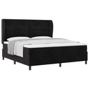 Box spring seng med hovedgærde Sort 200 x 180 cm Fløjl