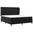 Box spring seng med hovedgærde Sort 200 x 180 cm Fløjl