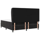 Box spring seng med hovedgærde Sort 200 x 180 cm Fløjl