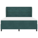 Box spring seng med hovedgærde Mørkegrøn 200 x 180 cm Fløjl