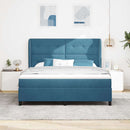 Box spring seng med hovedgærde Mørk blå 200 x 180 cm Fløjl