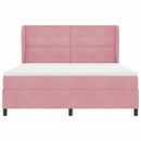 Box spring seng med hovedgærde Lyserød 200 x 180 cm Fløjl